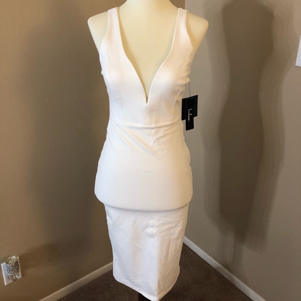 NWT Lulus White BodyCon Midi Dress